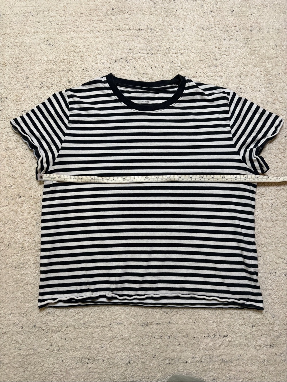 Everlane Black and White Striped Women's Tee